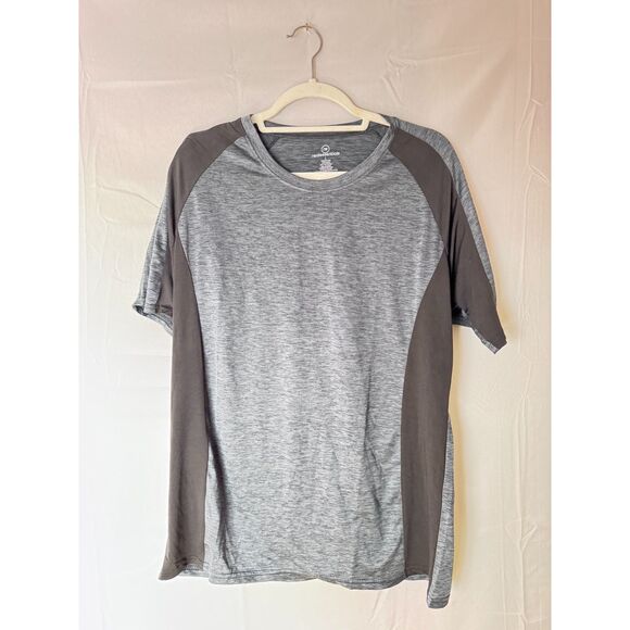 Real Essentials Heathered Gray Performance Tee – Size L – NWT - Picture 1 of 4